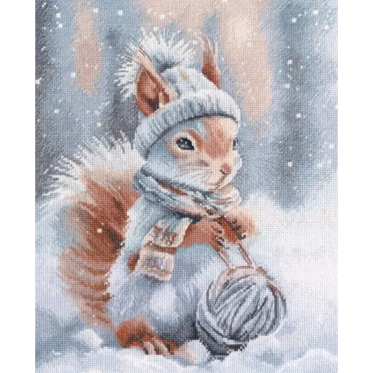 Siuvinėjimo kryželiu rinkinys "Purus mažas amatų voveraitė" 23×29 cm S1736