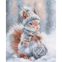 Cross stitch kit "Fluffy little crafty squirrel" 23×29 cm S1736