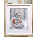 Kreuzstich-Set "Flauschiges kleines Bastel Eichhörnchen" 23×29 cm S1736