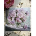 Siuvinėjimo kryželiu rinkinys "Bijūnai ant lango" 24,5 x 24,5 cm SANP-80