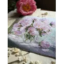 Cross stitch kit "Peonies on the window" 24.5 x 24.5 cm SANP-80