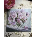 Cross stitch kit "Peonies on the window" 24.5 x 24.5 cm SANP-80