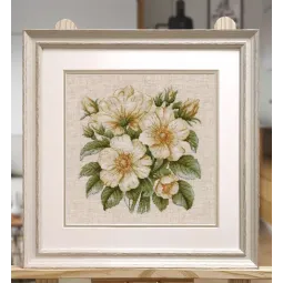 Kreuzstich-Set "Wildrosenhüften" 23×23 cm S1731