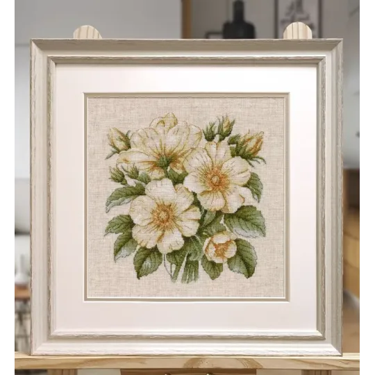 Kreuzstich-Set "Wildrosenhüften" 23×23 cm S1731