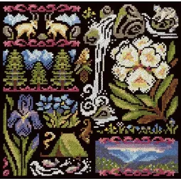 Kreuzstich-Set "Sampler. Dämmerung in den Bergen" 19*19 cm SNV-1030