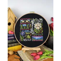 Cross stitch kit "Sampler. Twilight in the Mountains" 19*19 cm SNV-1030