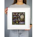 Cross stitch kit "Sampler. Twilight in the Mountains" 19*19 cm SNV-1030