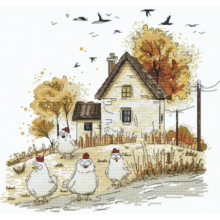 Cross stitch kit "Mistresses of the yard" 22.5 x 21 cm SANH-08