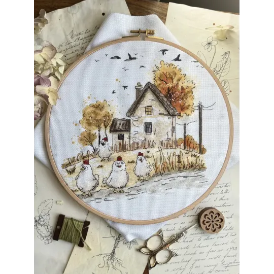 Kreuzstich-Set "Herrinnen des Hofes" 22,5 x 21 cm SANH-08