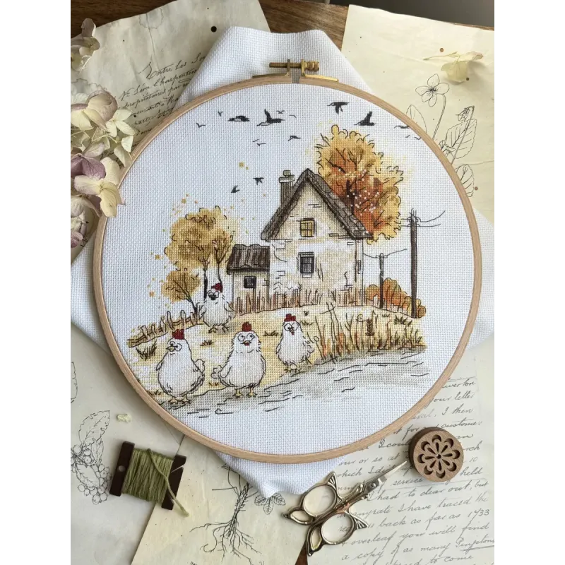 Kreuzstich-Set "Herrinnen des Hofes" 22,5 x 21 cm SANH-08