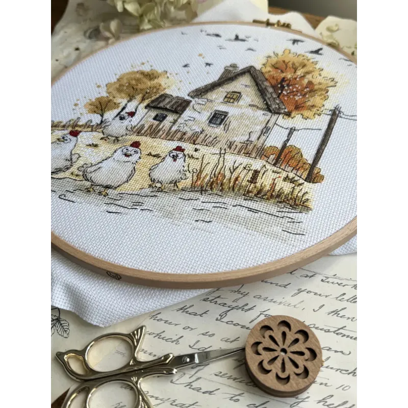 Cross stitch kit "Mistresses of the yard" 22.5 x 21 cm SANH-08