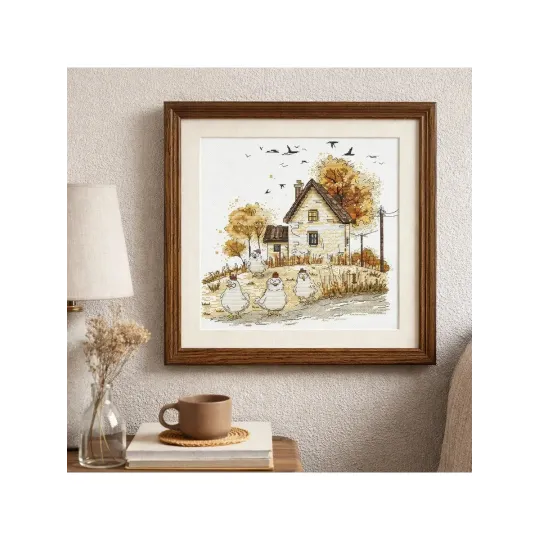 Cross stitch kit "Mistresses of the yard" 22.5 x 21 cm SANH-08