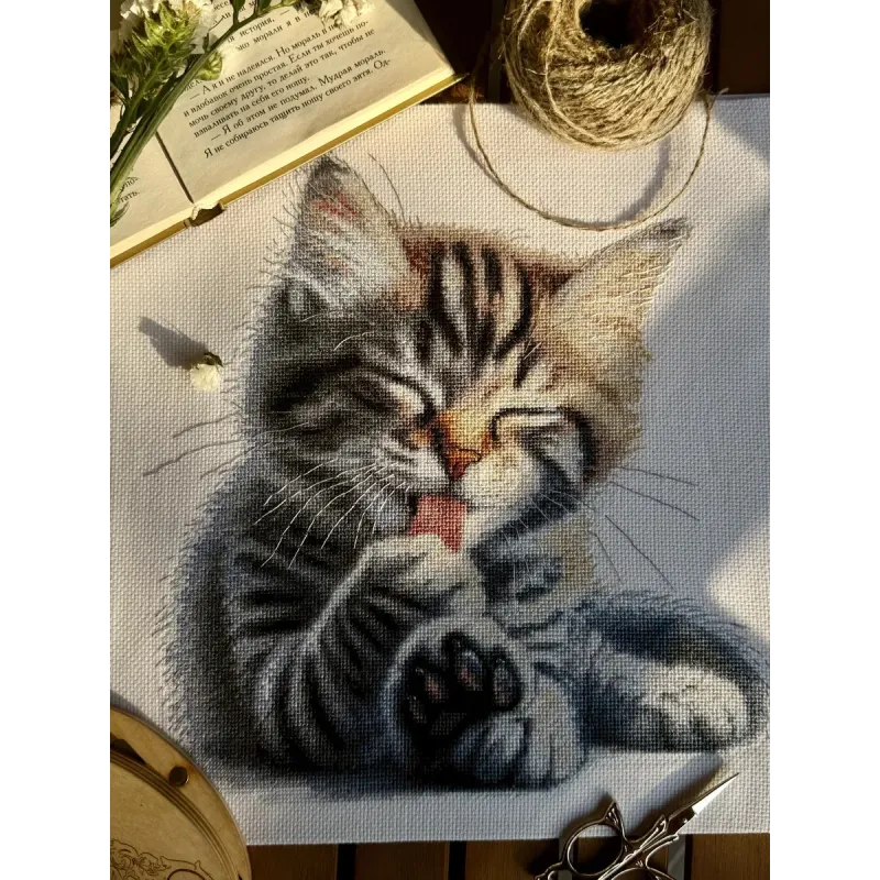 Kryželiu siuvinėjimo rinkinys "Švelnios pėdutės" 27 x 27.5 cm SANM-46