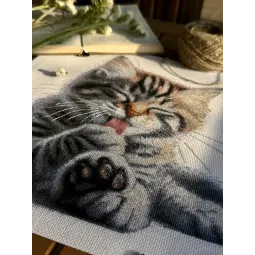 Набор для вышивания крестиком "Мягкие лапки" 27 x 27.5 cm SANM-46