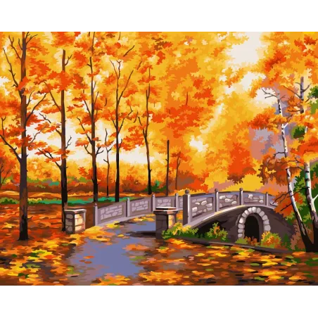 (Discontinued) Paint by numbers kit Autumn Park 40x50 cm S014