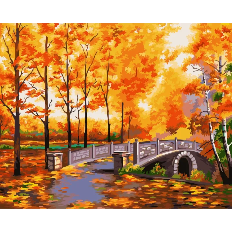 (Discontinued) Paint by numbers kit Autumn Park 40x50 cm S014