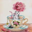 Kit de broderie avec perles de taille moyenne "Une touche de printemps" 20 x 20 cm AAMB-146