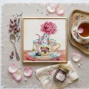 Kit de broderie avec perles de taille moyenne "Une touche de printemps" 20 x 20 cm AAMB-146