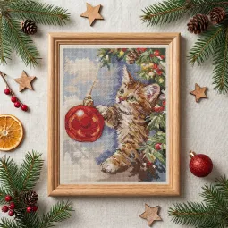 Kits de point de croix "Compagnon à fourrure" 17 x 22 cm AAH-328
