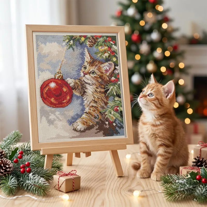 Kits de point de croix "Compagnon à fourrure" 17 x 22 cm AAH-328