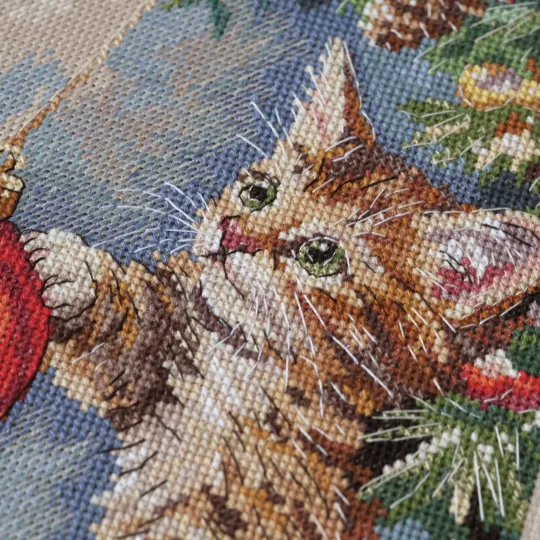 Kits de point de croix "Compagnon à fourrure" 17 x 22 cm AAH-328