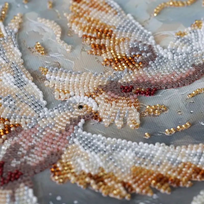 Kit de broderie de perles de taille moyenne "Danse des colombes" 20 x 20 cm AAMB-145