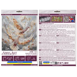 Mid-sized bead embroidery kit "Dance of Doves" 20 х 20 cm AAMB-145