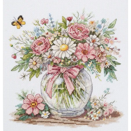Siuvinėjimo kryželiu rinkiniai "Gėlių nuotaika" 21 х 22 cm AAH-325