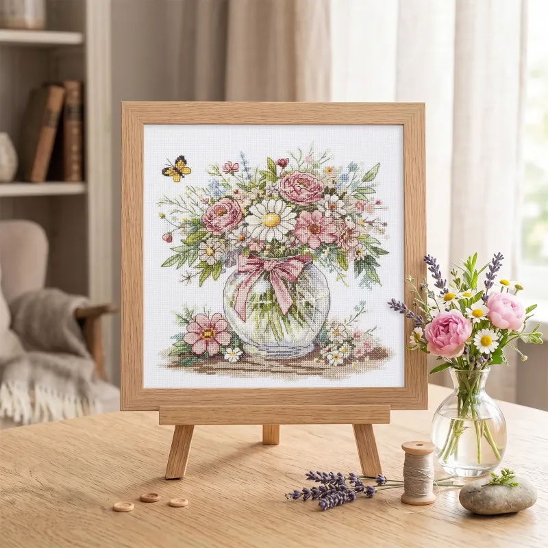 Siuvinėjimo kryželiu rinkiniai "Gėlių nuotaika" 21 х 22 cm AAH-325