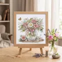 Kits de point de croix "Ambiance florale" 21 x 22 cm AAH-325