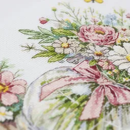 Kits de point de croix "Ambiance florale" 21 x 22 cm AAH-325