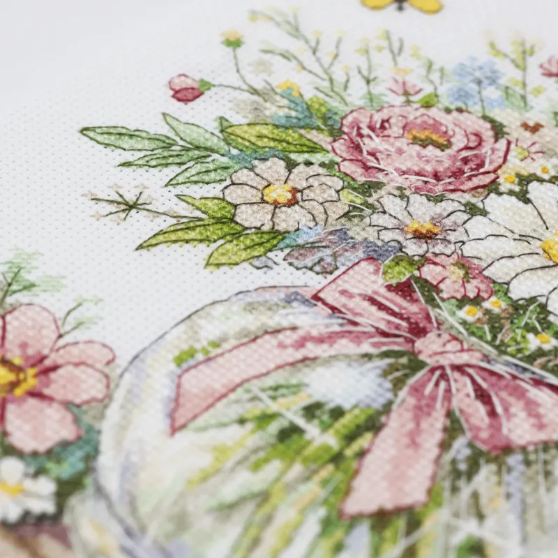 Kits de point de croix "Ambiance florale" 21 x 22 cm AAH-325