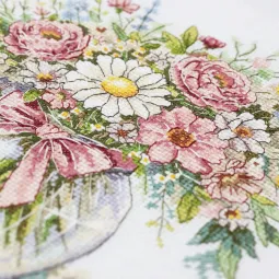 Kits de point de croix "Ambiance florale" 21 x 22 cm AAH-325