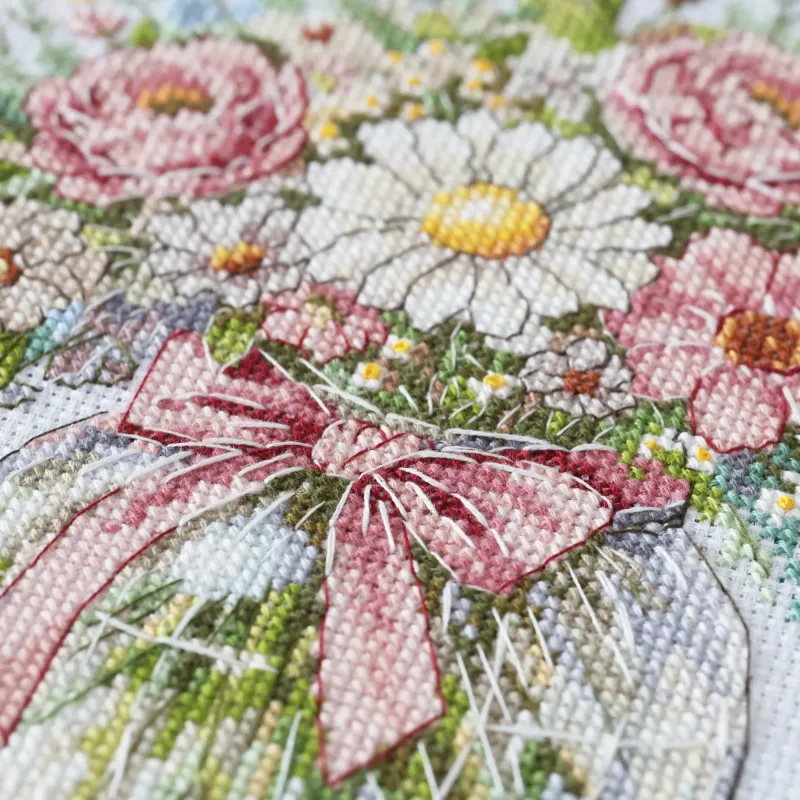Kits de point de croix "Ambiance florale" 21 x 22 cm AAH-325