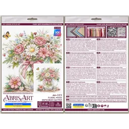 Kits de point de croix "Ambiance florale" 21 x 22 cm AAH-325