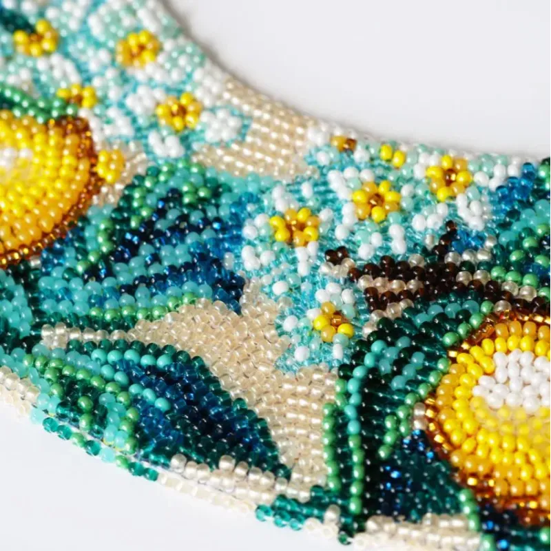 Kit de broderie perles principales Collier “Douceur Citronnée” 25 x 27 cm AADC-006