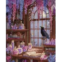 Kreuzstich-Set "Rabenbibliothek" 23x29 cm SLETIL9987