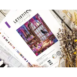 Cross stitch kit "Raven’s Library" 23x29 cm SLETIL9987