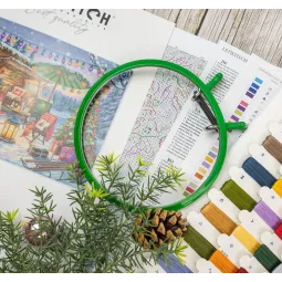 Cross stitch kit "Christmas Trailer" 42x30 cm SLETIL9990