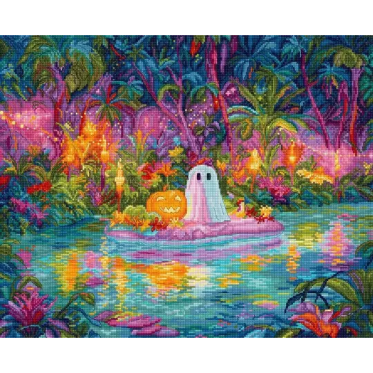 Kit point de croix "Glow Ghost Cove" 36x29 cm SLETIL9989