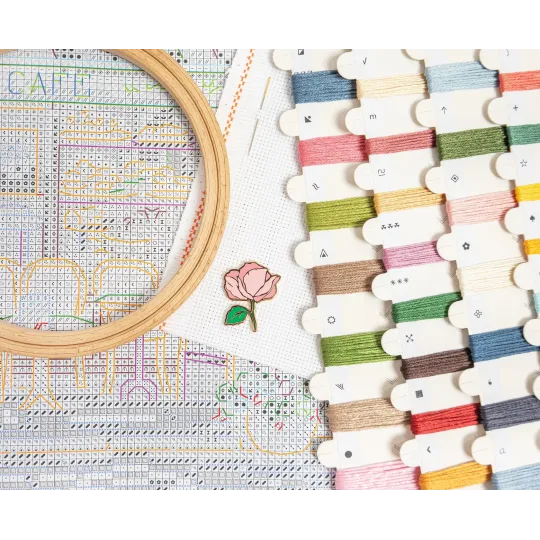 Cross stitch kit "Sweet Parisian Street" 19x27 cm SLETIL9988