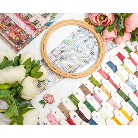Cross stitch kit "Sweet Parisian Street" 19x27 cm SLETIL9988