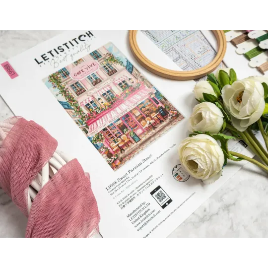 Kit point de croix "Sweet Parisian Street" 19x27 cm SLETIL9988