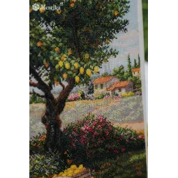 Kit point de croix "Sous le citronnier" 39.5x30 SK304