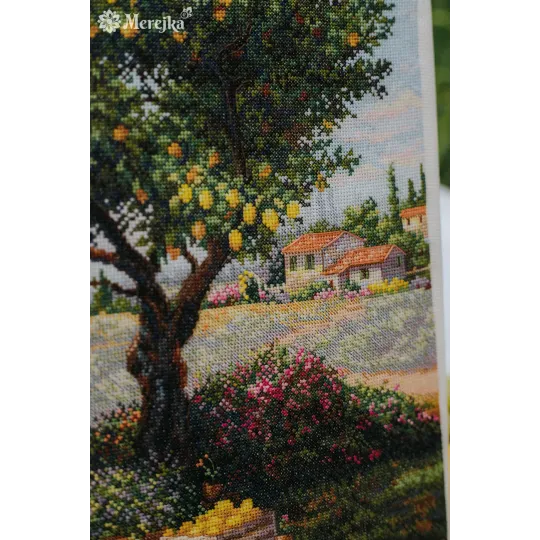 Kryželiu siuvinėjimo rinkinys "Po citrinmedžiu" 39.5x30 SK304
