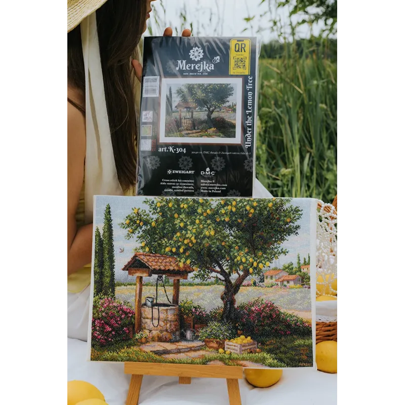 Kryželiu siuvinėjimo rinkinys "Po citrinmedžiu" 39.5x30 SK304