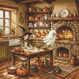 Siuvinėjimo kryželiu rinkinys "Rudens magija virtuvėje" 31.75 × 31.75 cm AVA-P105