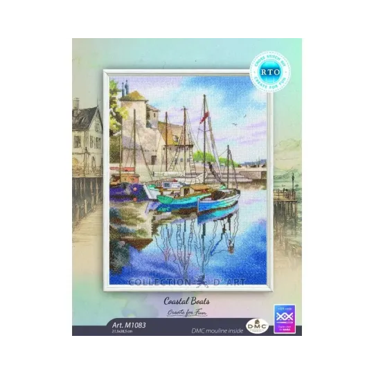 Kreuzstichsets "Küstenboote" 21,5x28,5 cm RTOM1083