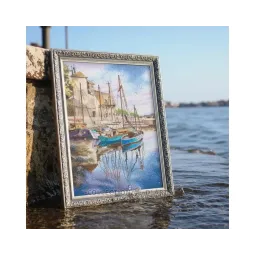 Kits de point de croix "Bateaux côtiers" 21,5x28,5 cm RTOM1083