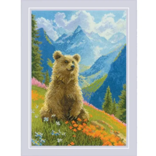 Kit point de croix "Ours maladroit" 21x30 cm SR2344